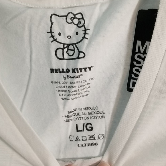 Hello Kitty go with the fro white shirt large NWT - Picture 3 of 8